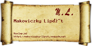 Makoviczky Lipót névjegykártya